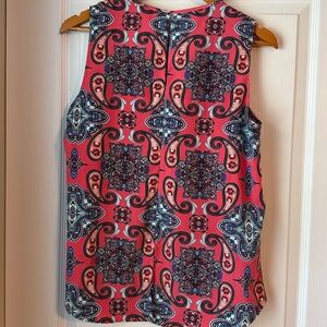 Verse Pink and Blue Paisley Sleeveless Top
